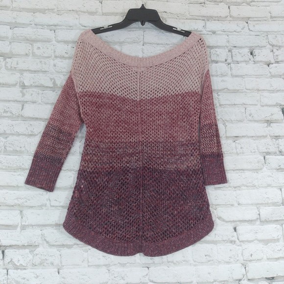 Maurices Womens Sweater Small Purple Open Knit Ombre Pullover - Picture 6 of 8